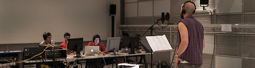 En pleine séance de travail dans un studio de l'Ircam